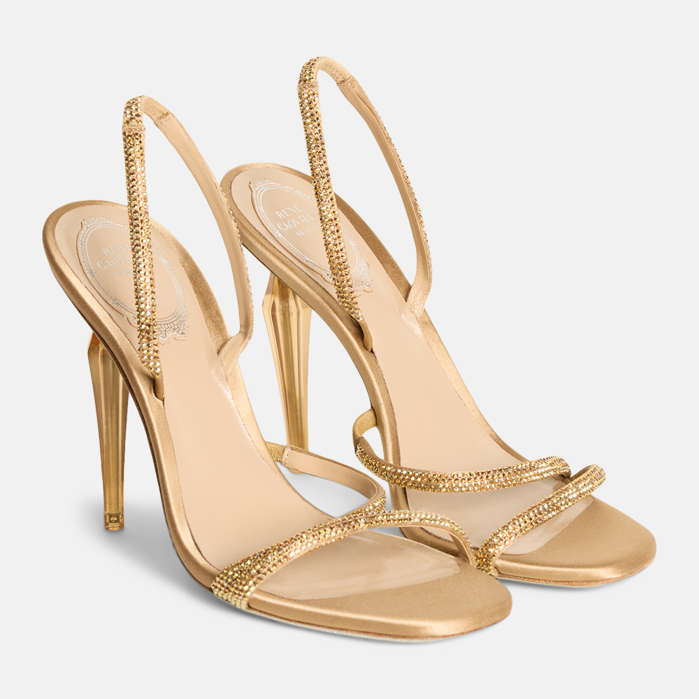 Super Flea Market+Rene Caovilla+gold glitter heels auction+Claire Holt1